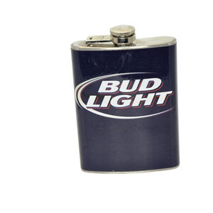 Unisex Bud Light Bar Accessory One Size Blue Silver Flask